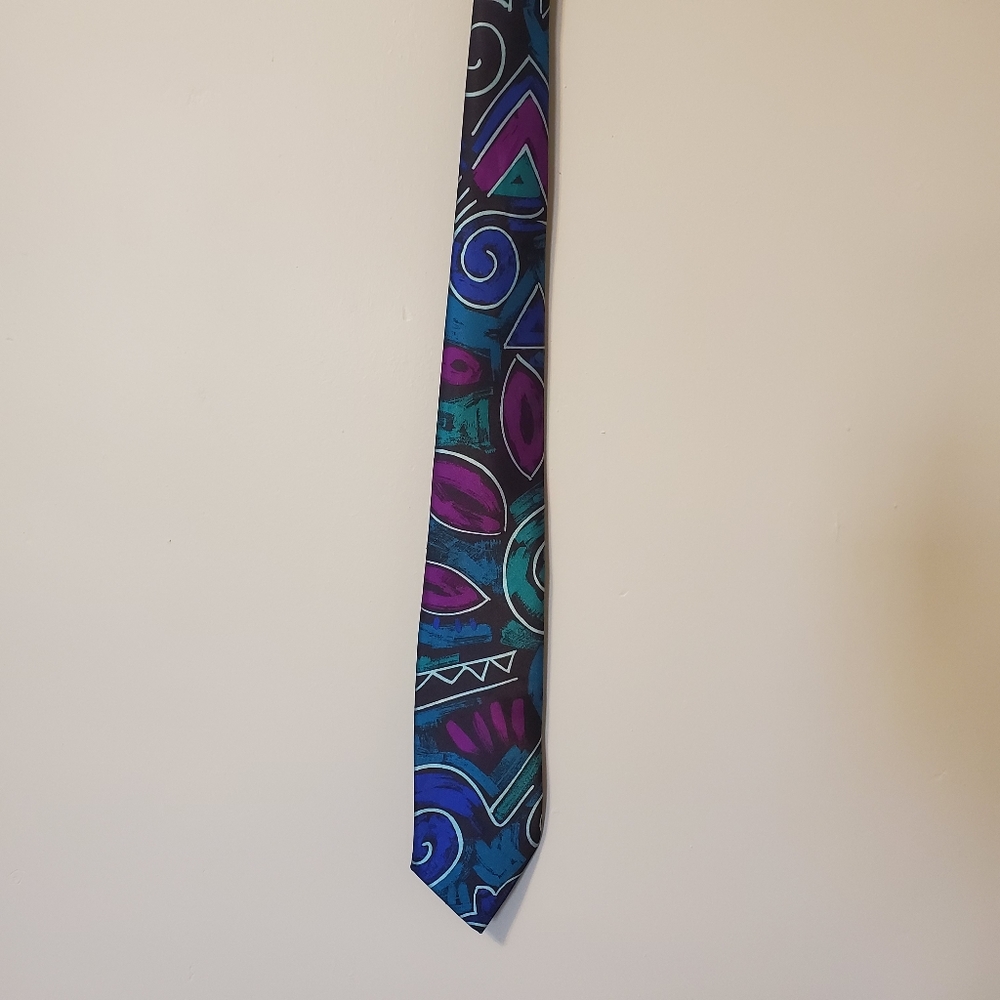 Vintage Mens Tie - Retro Costume Fun Colors Abstract Art Womens Mens - Picture 5 of 7